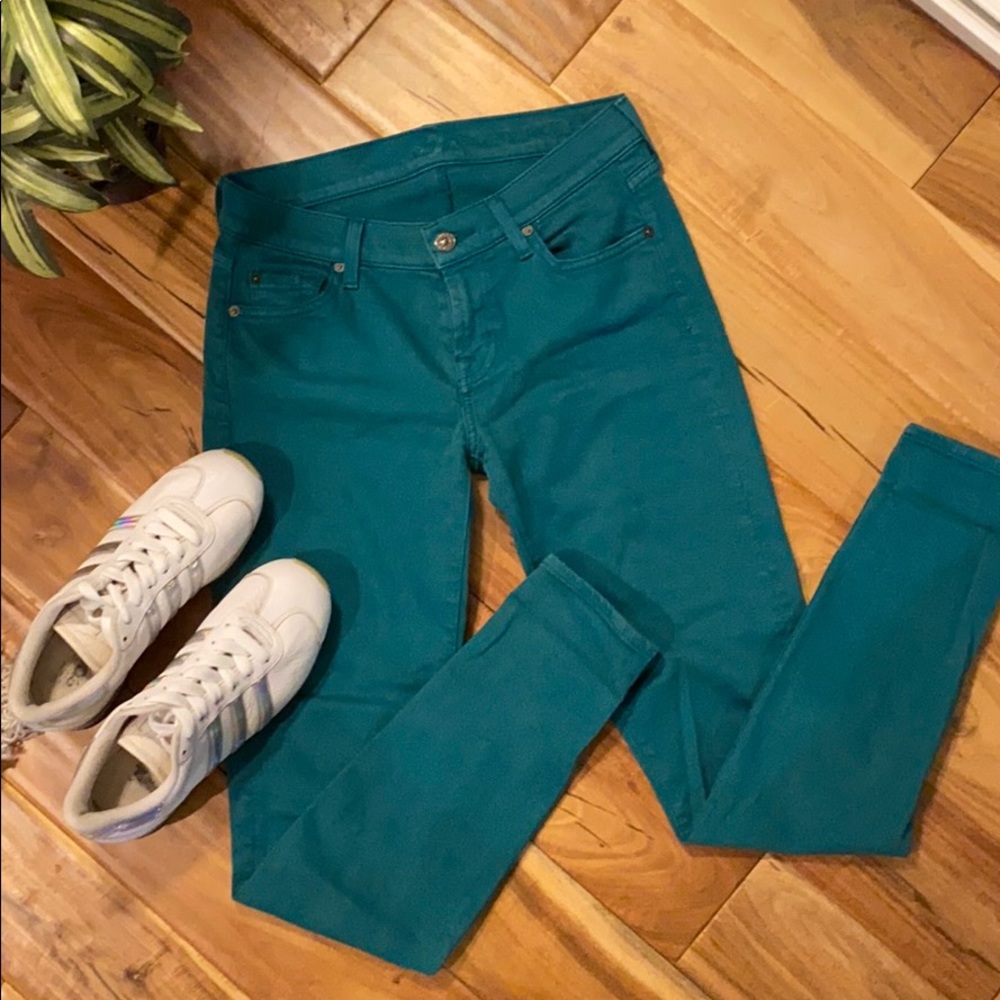 7 For All Mankind Jeans Teal Green 26